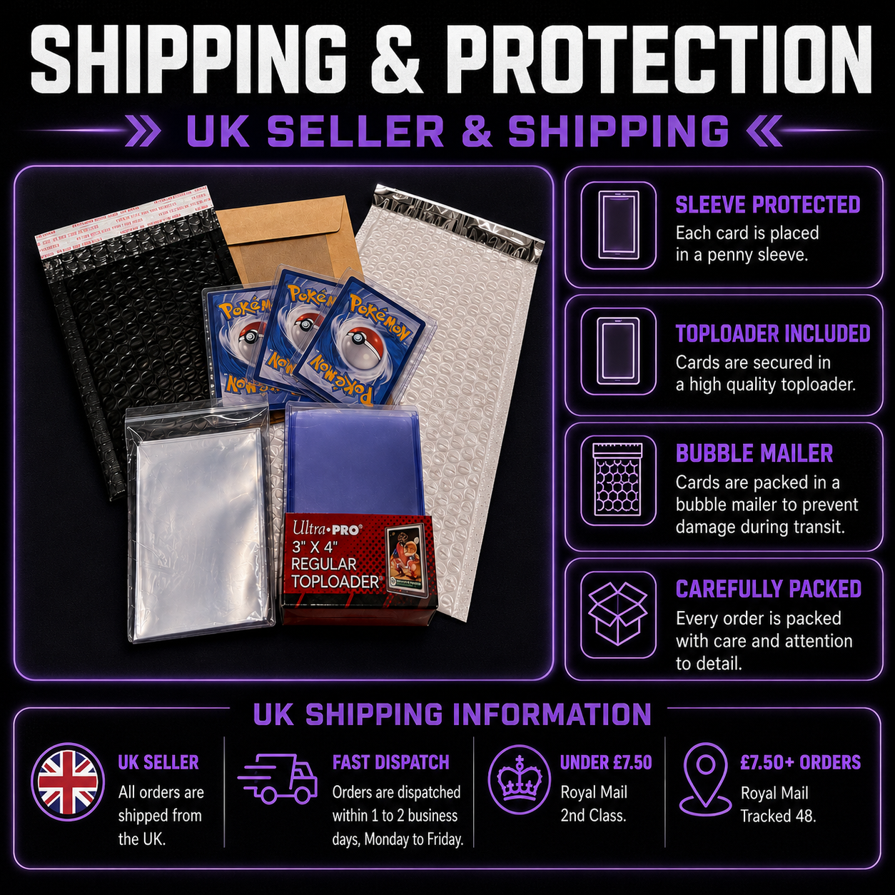 Void Vault TCG shipping and protection information