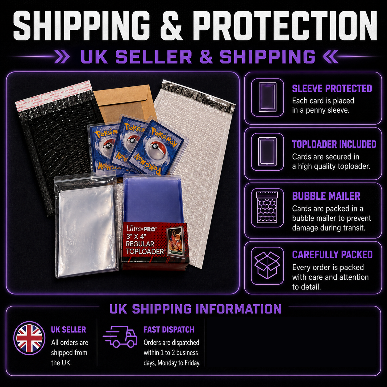 Void Vault TCG shipping and protection information